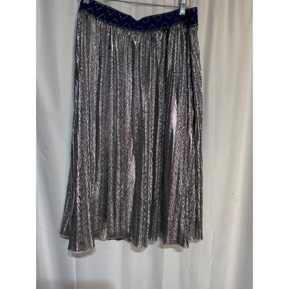 LuLaRoe‎ Metallic A-Line Skirt With Blue Elastic Waistband Size L - Picture 6 of 8